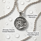 LADIES JESUS QUARTER NECKLACE