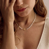 Freshwater Pearl Cross Necklace