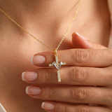Two Tone Cross Necklace