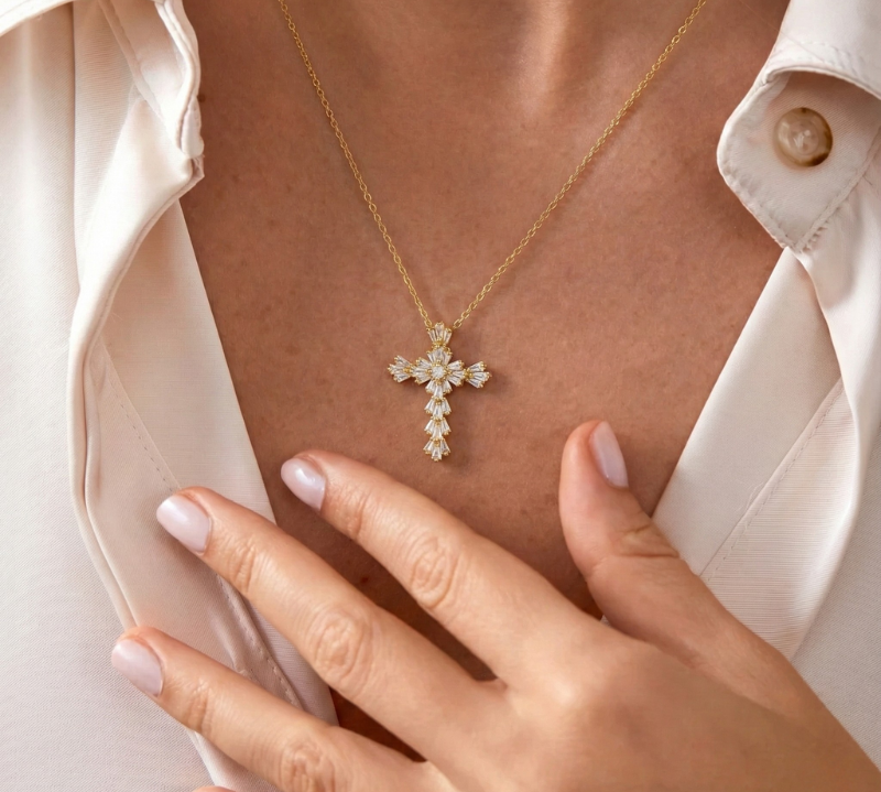 Radiant Cross Necklace