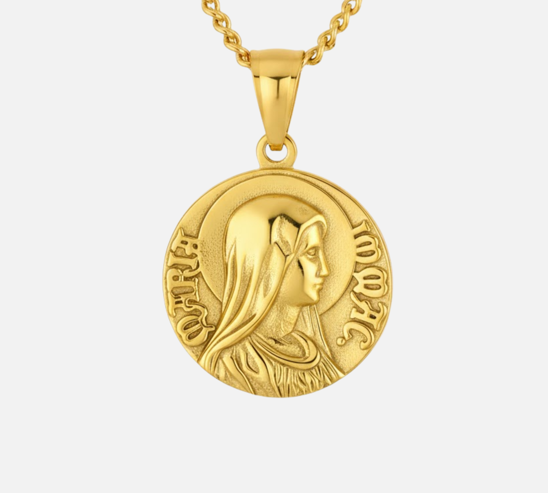 VIRGIN MARY QUARTER NECKLACE