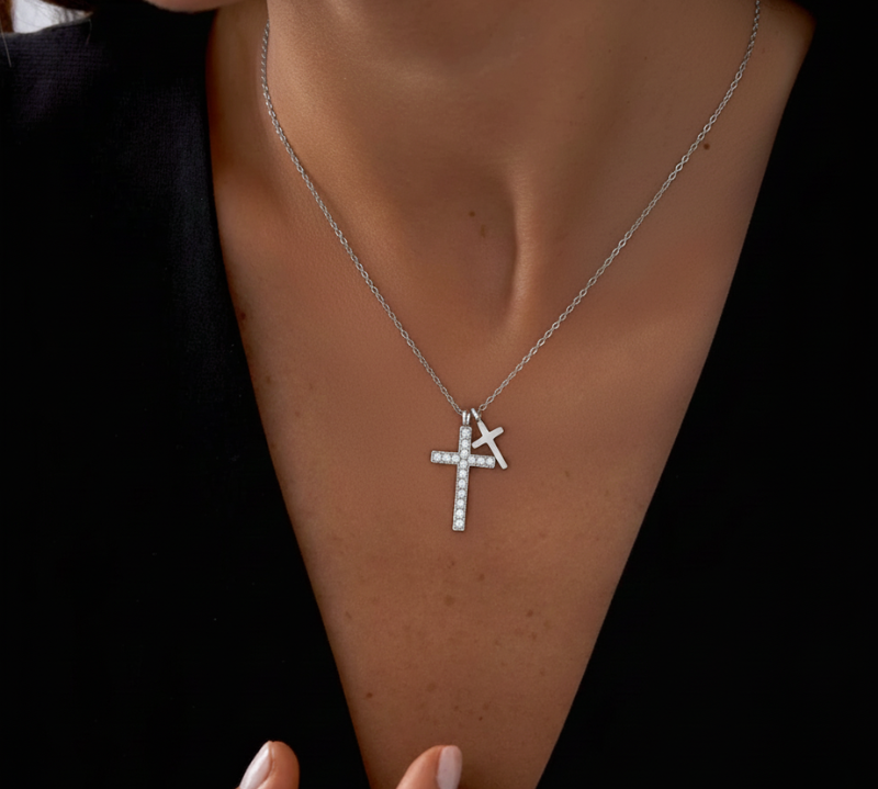 Twin Cross Necklace