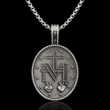 Pure Tin Miraculous Medal Virgin Mary Necklace
