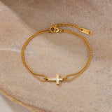 Pearl Cross Bracelet