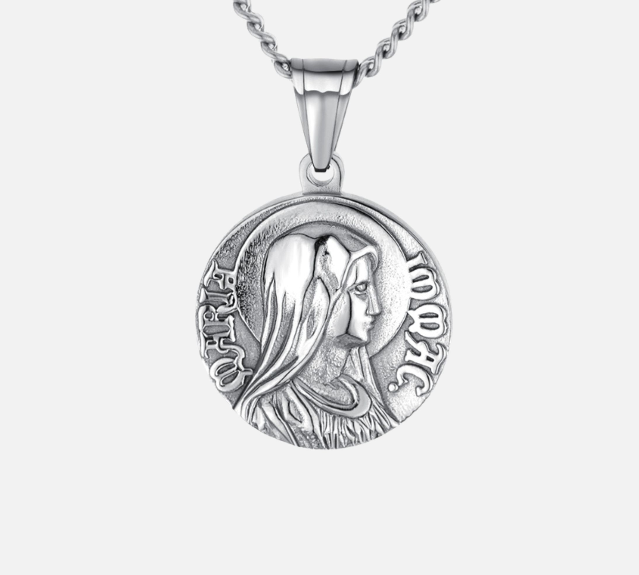 VIRGIN MARY QUARTER NECKLACE
