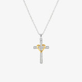 Two Tone Cross Necklace