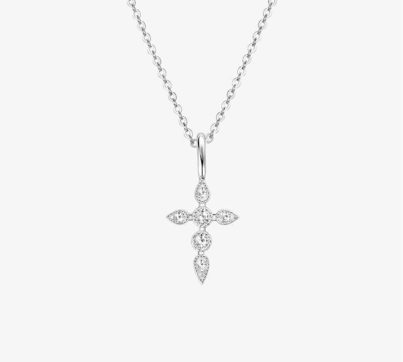 Moissanite Signature Cross Necklace