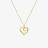 Crystal Heart Cross Necklace