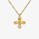 Fleur Cross Necklace