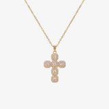 Crystal Cluster Cross Necklace