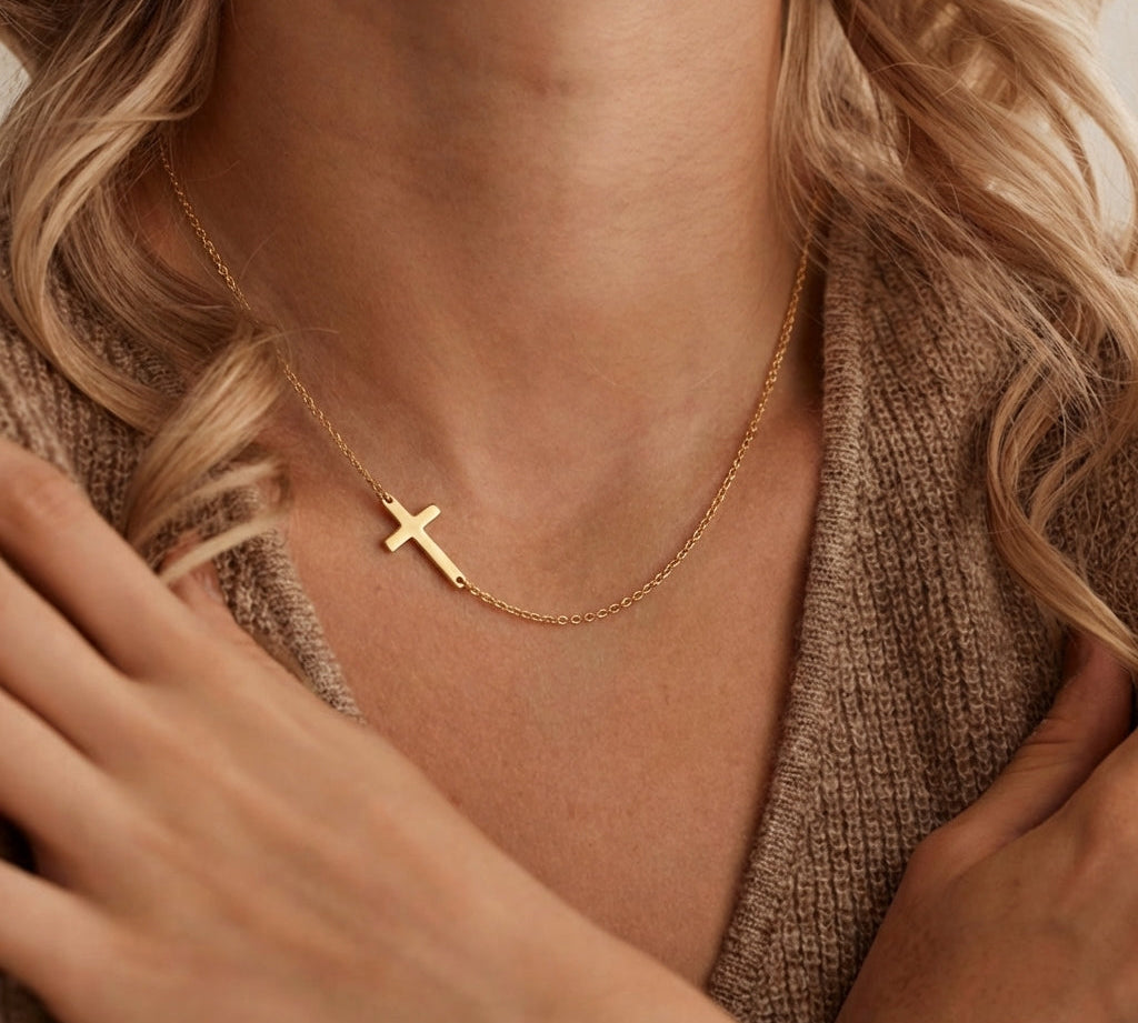 Inline Cross Necklace