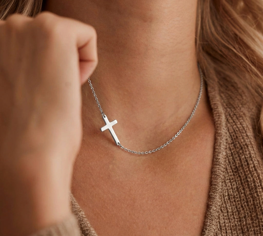 Inline Cross Necklace