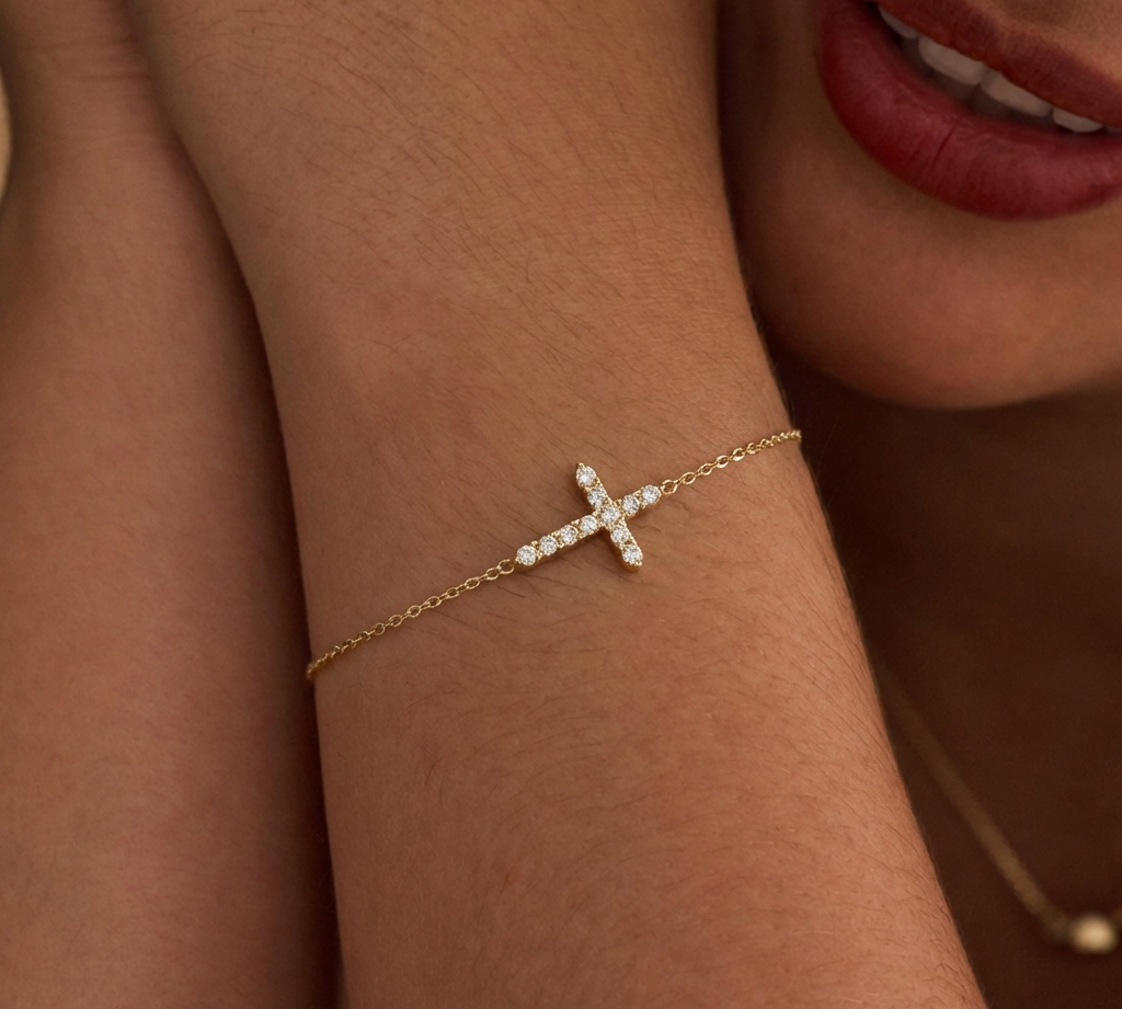 Crystal Cross Bracelet