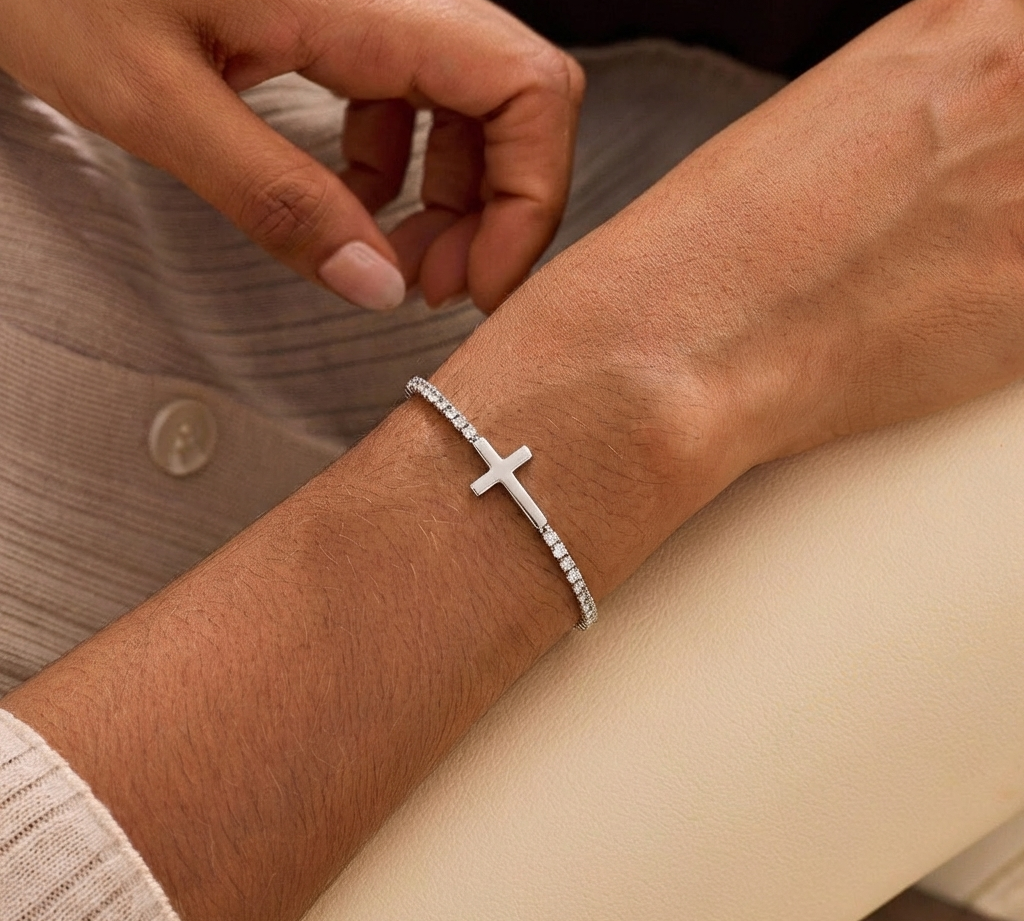 Classic Cross Tennis Bracelet