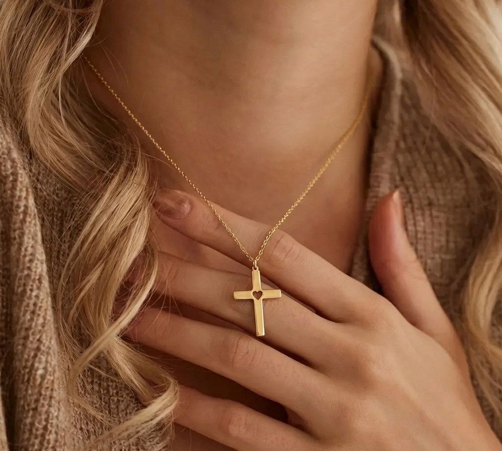 Heart Cross Necklace