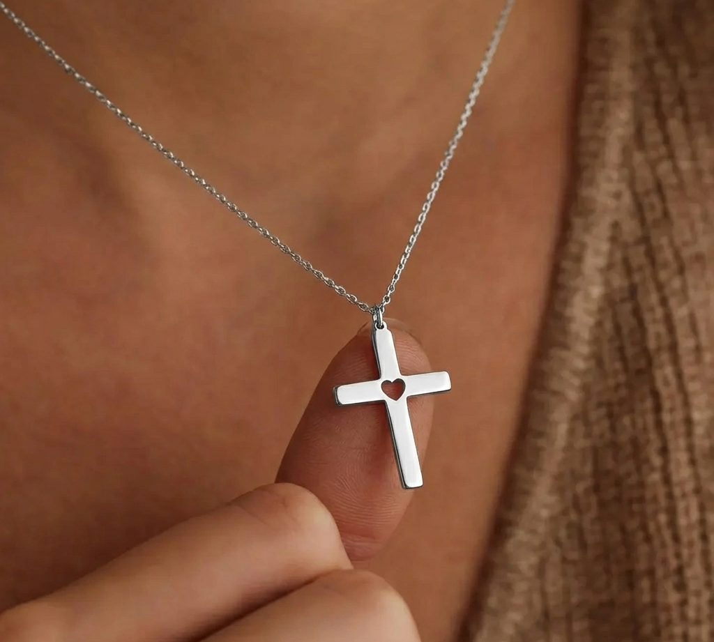 Heart Cross Necklace