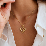 Crystal Heart Cross Necklace