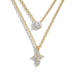 Crystal Cross Layered Necklace