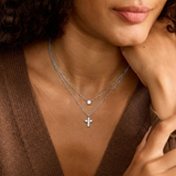 Crystal Cross Layered Necklace