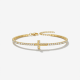Pave Tennis Cross Bracelet