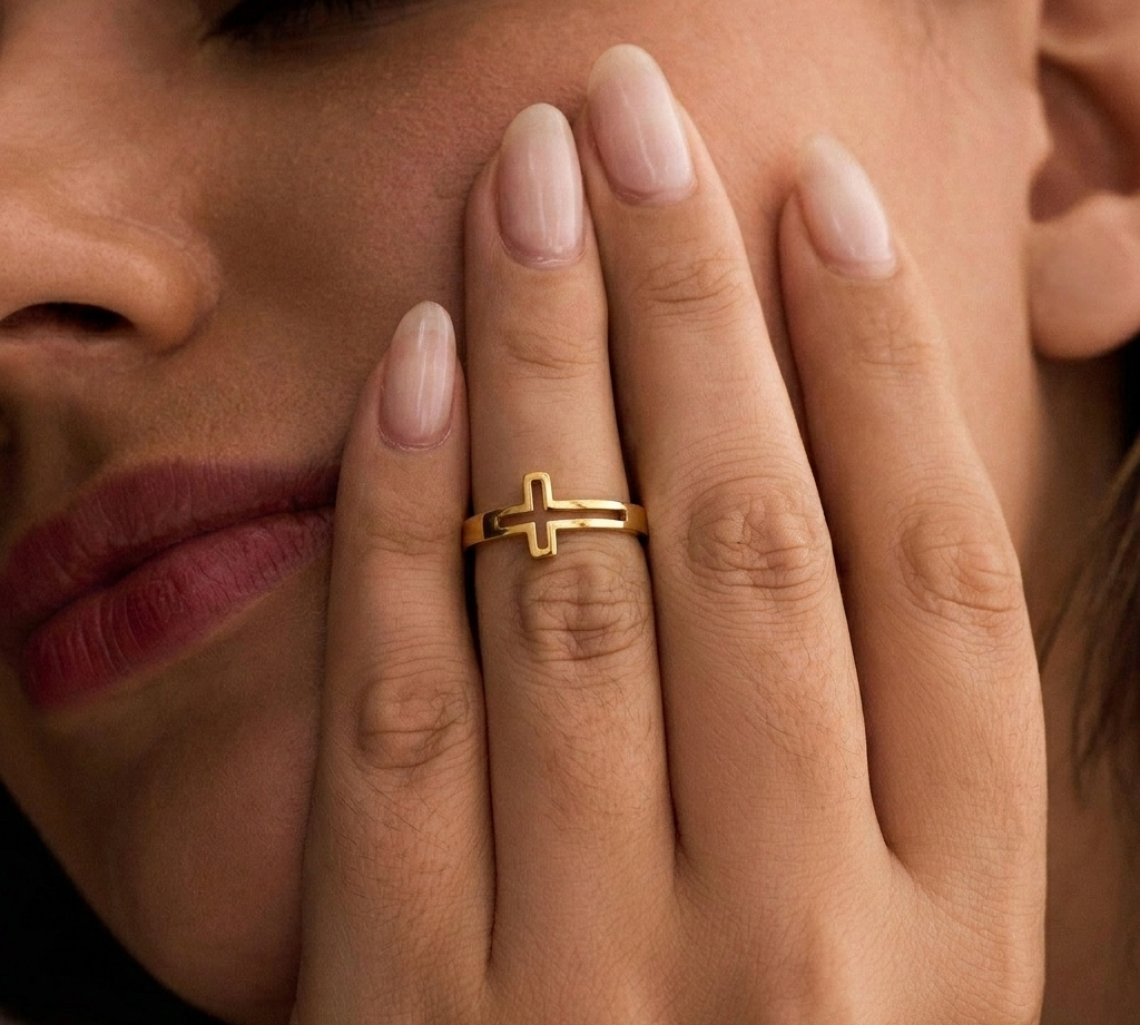 Hollow Cross Ring