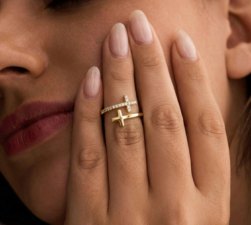 Wrapped Cross Ring